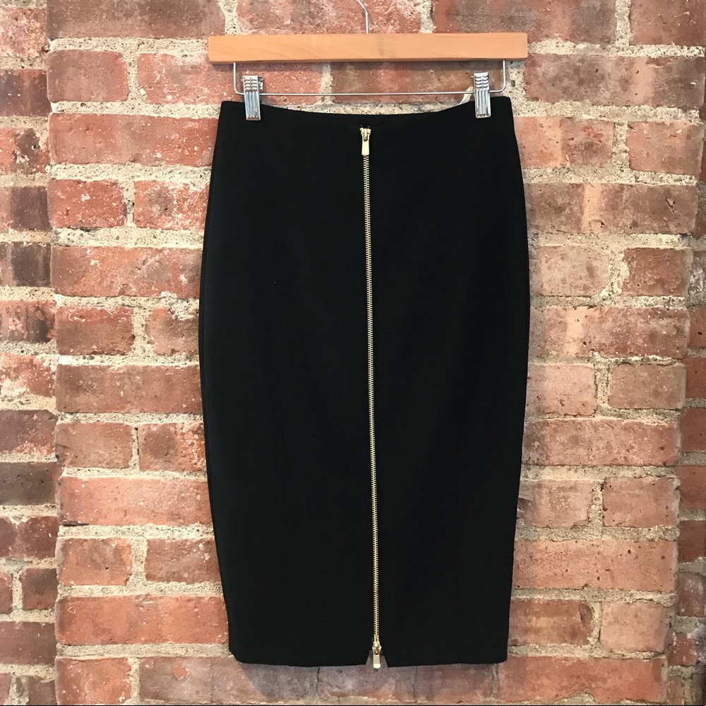 Black Skirt with Full Gold Zipper